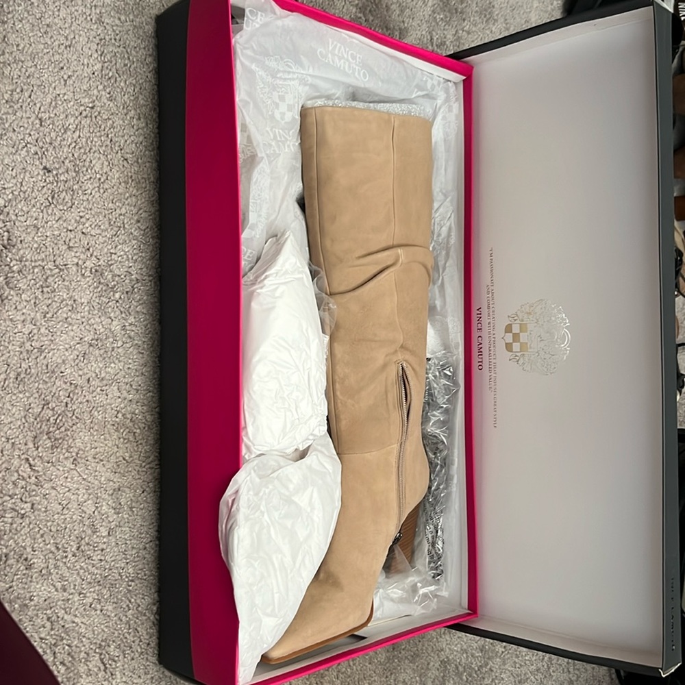 Vince Camuto | Size 7.5| Brand New never worn| High Suede Boot| Color - Tortilla